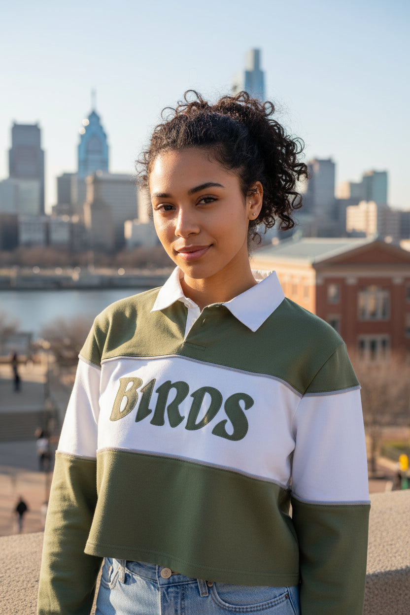 Philadelphia Eagles "Birds" Crop Rugby Shirt