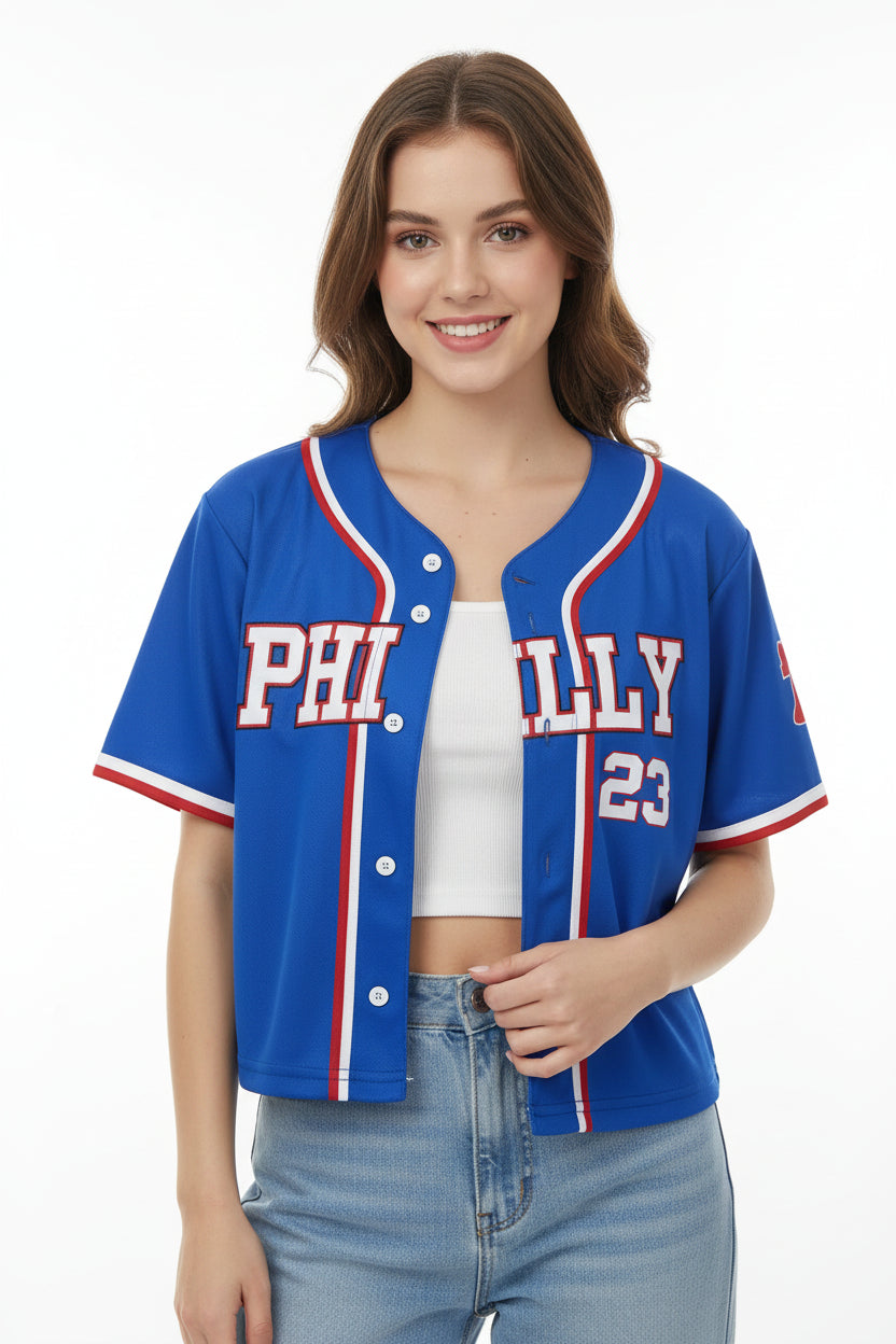 Lebron James Philly #23 Button up Jersey