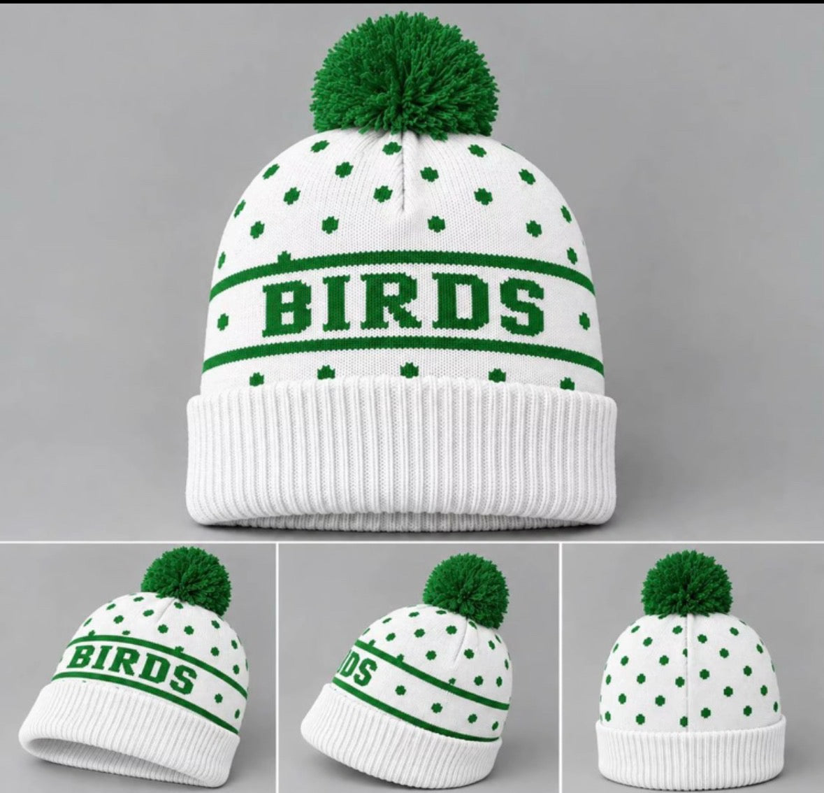 Birds Polka Dot Hat with Pom Pom
