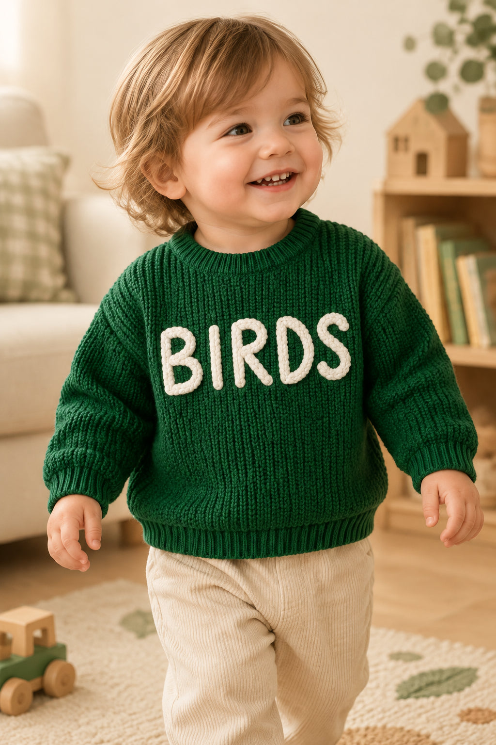 Birds Stitched Toddler Sweater