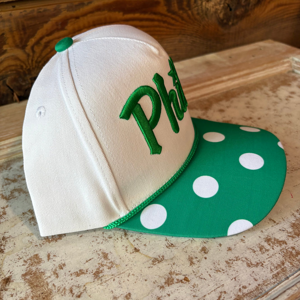 Philly Green Polka Dot Structured Hat